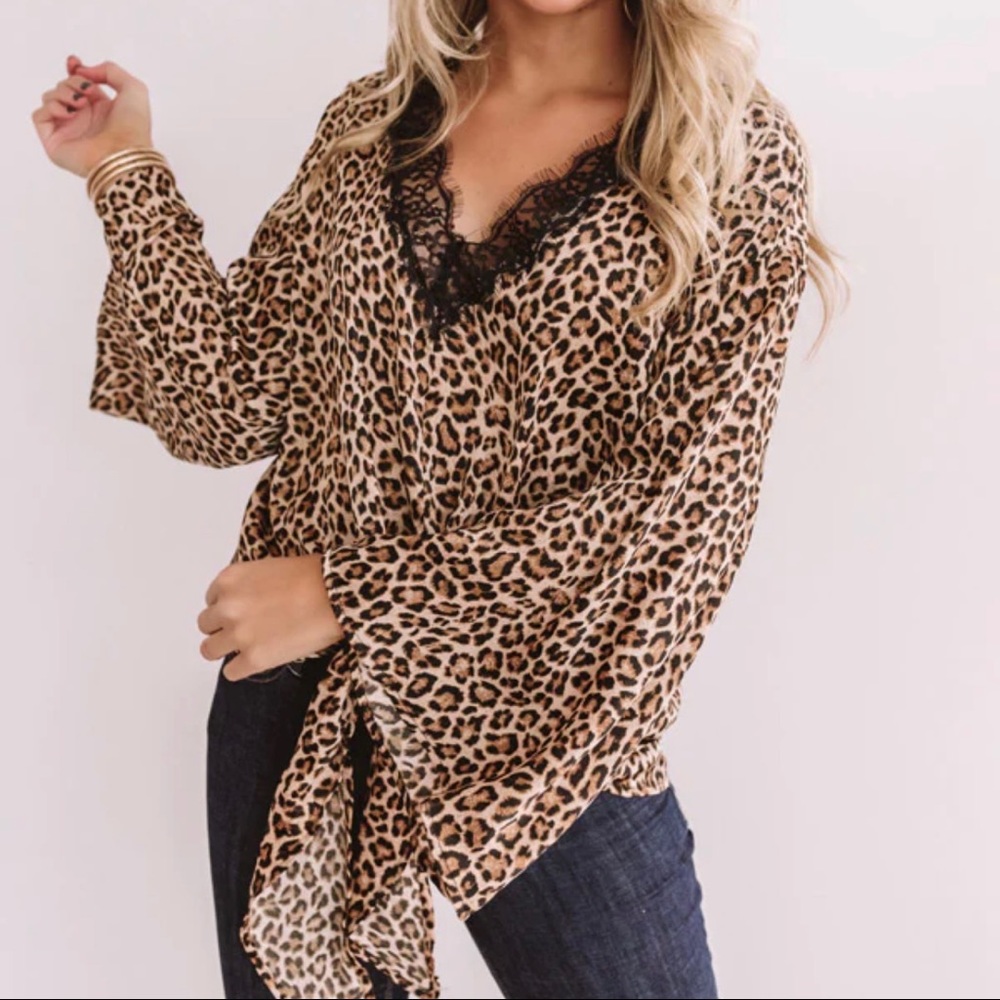Impressions Boutique | Mulled Wine Moment Leopard Top M